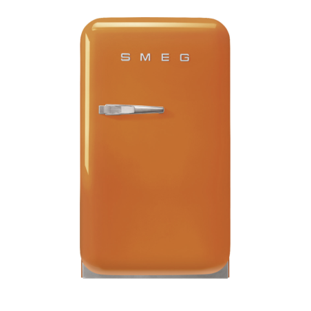 FAB5ROR5 Minibar 42 litres hauteur 71 5 à 73 cm classe énergétique D années '50 charnières droites orange Smeg